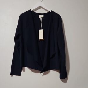 Forever Comfort by NYDJ Navy Women's OPENFRONT  SWEATSHIRT L